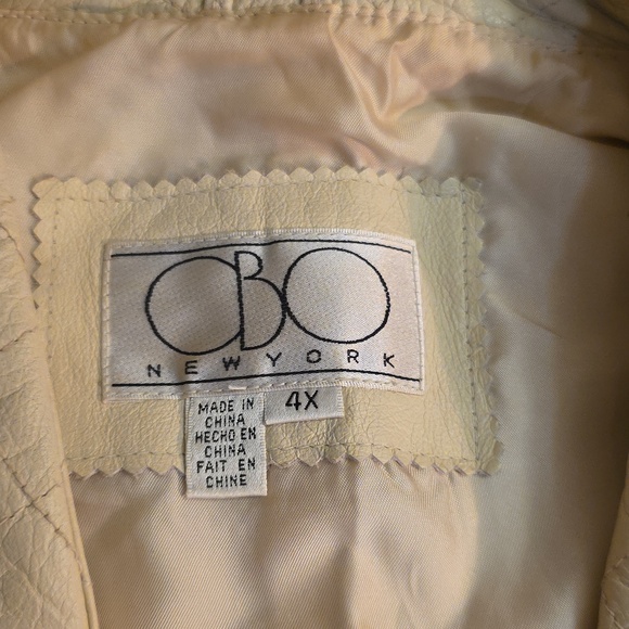 OBO New YORK Women's size 4X vest & skirt leather cream 32 - Picture 3 of 15